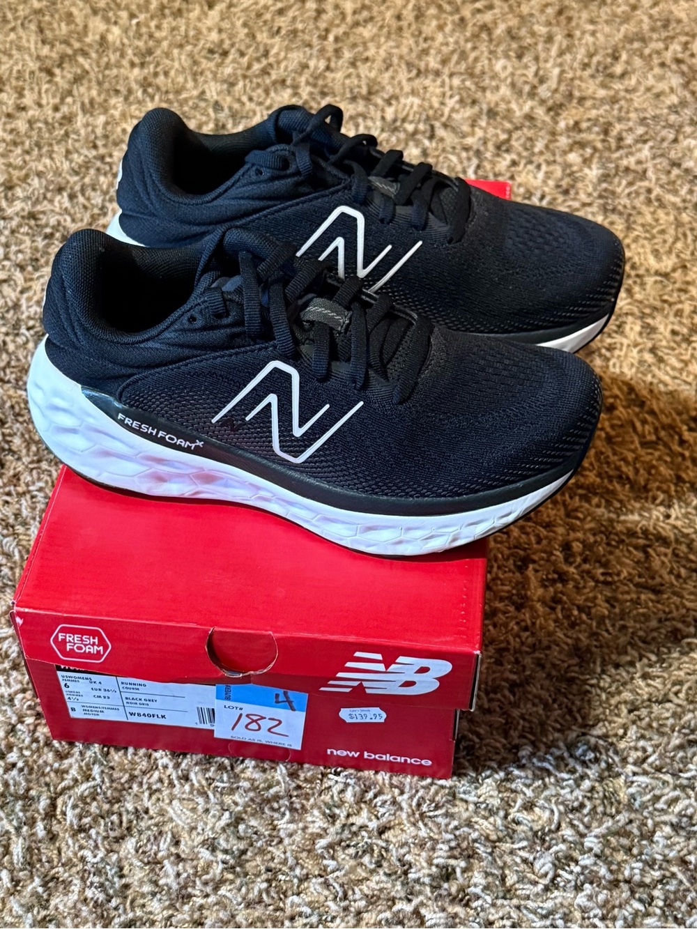 New Balance Fresh Foam X 840 v1 Women's Size 6 Black Running Shoes W840FLK
